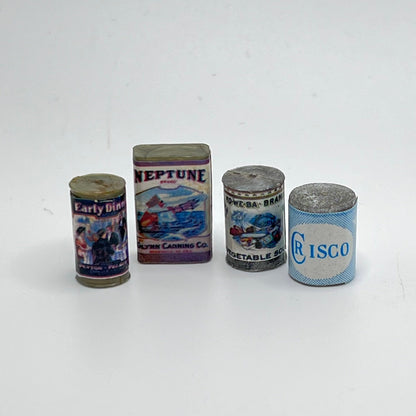 Pack of Vintage Can Food - 1/12 Scale Dollhouse Miniature Food Item