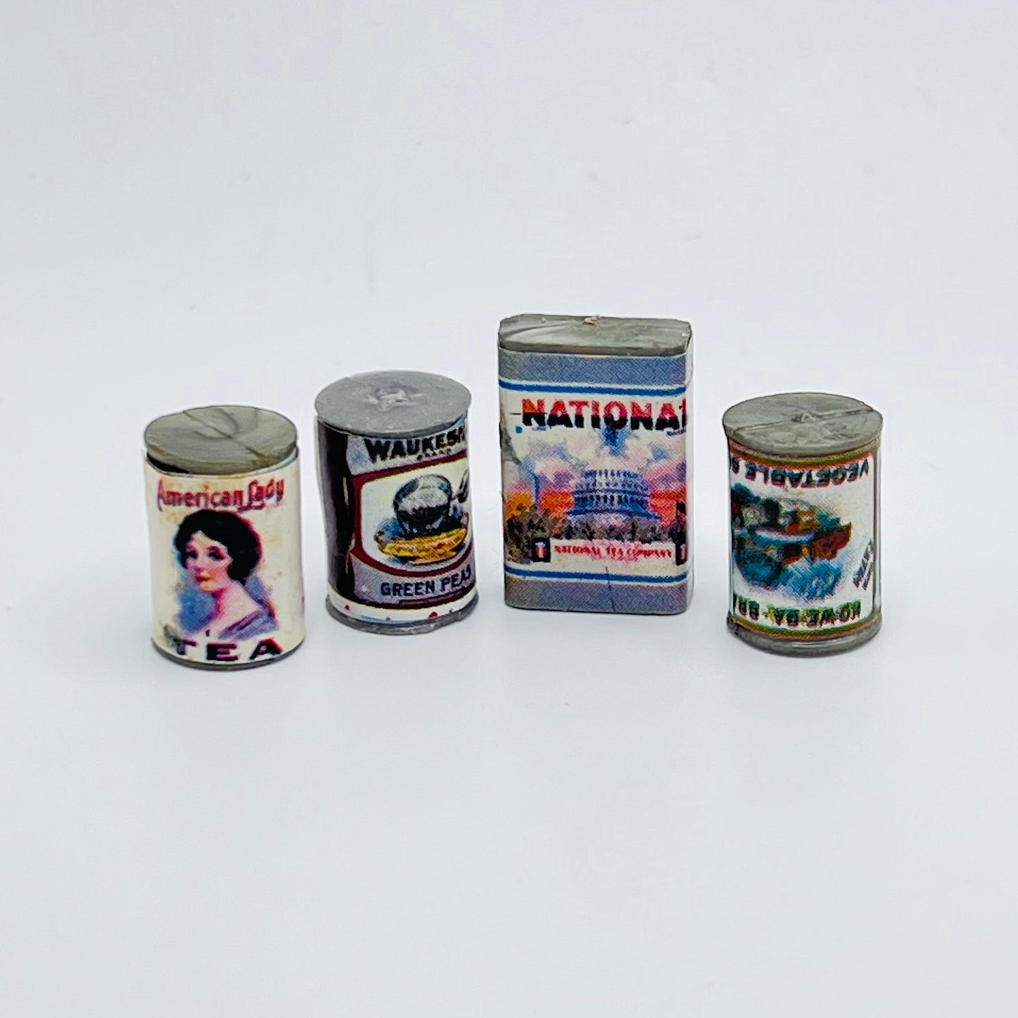 Pack of Vintage Can Food - 1/12 Scale Dollhouse Miniature Food Item
