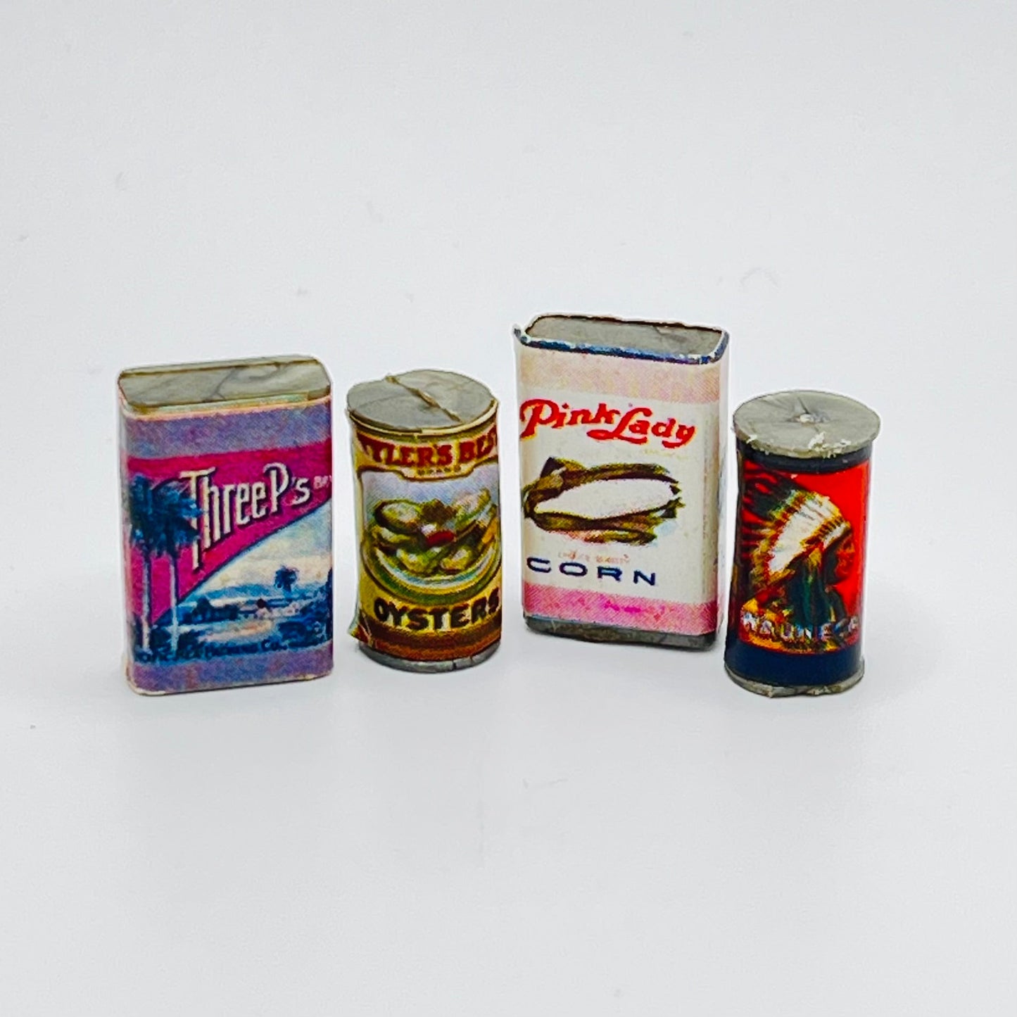 Pack of Vintage Can Food - 1/12 Scale Dollhouse Miniature Food Item