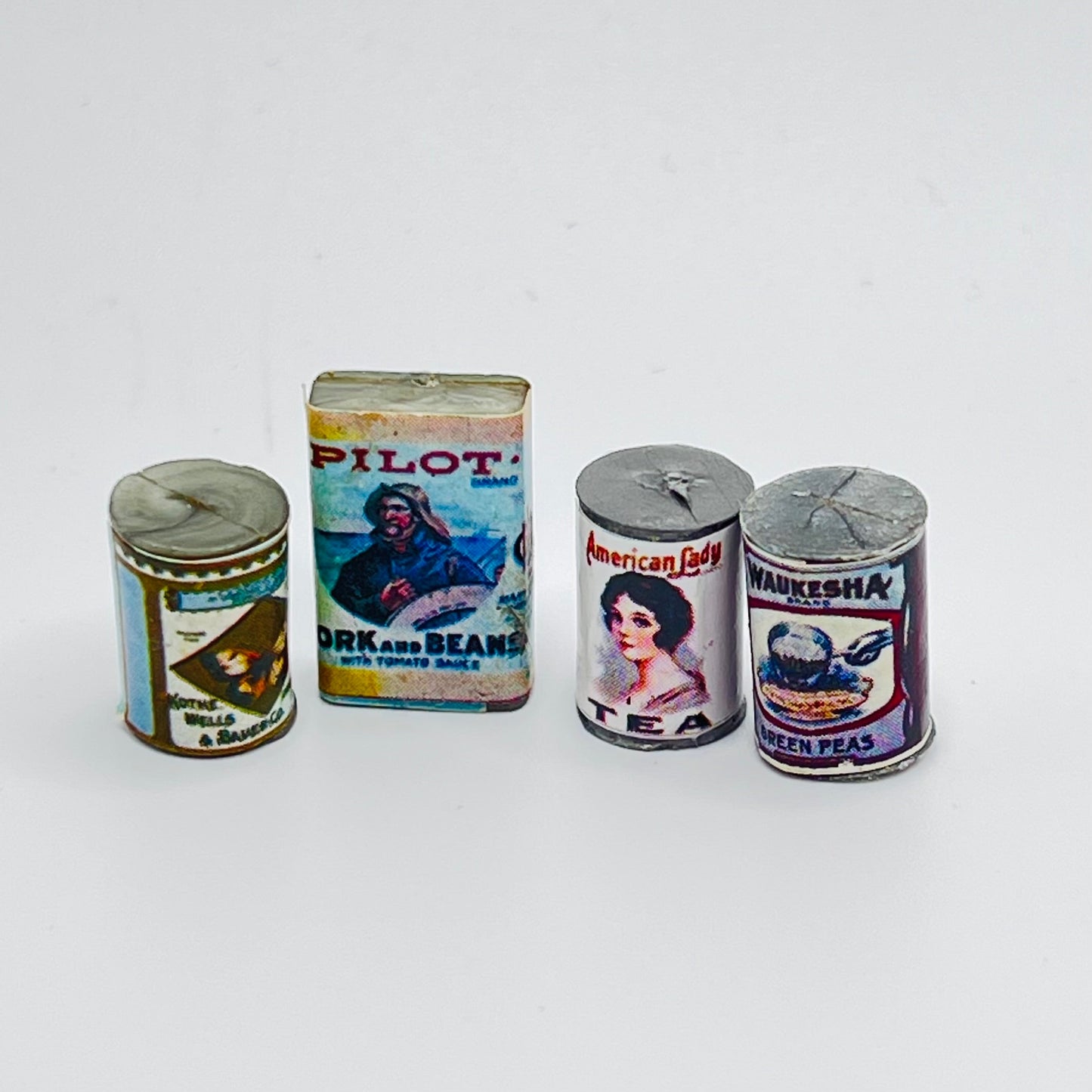 Pack of Vintage Can Food - 1/12 Scale Dollhouse Miniature Food Item