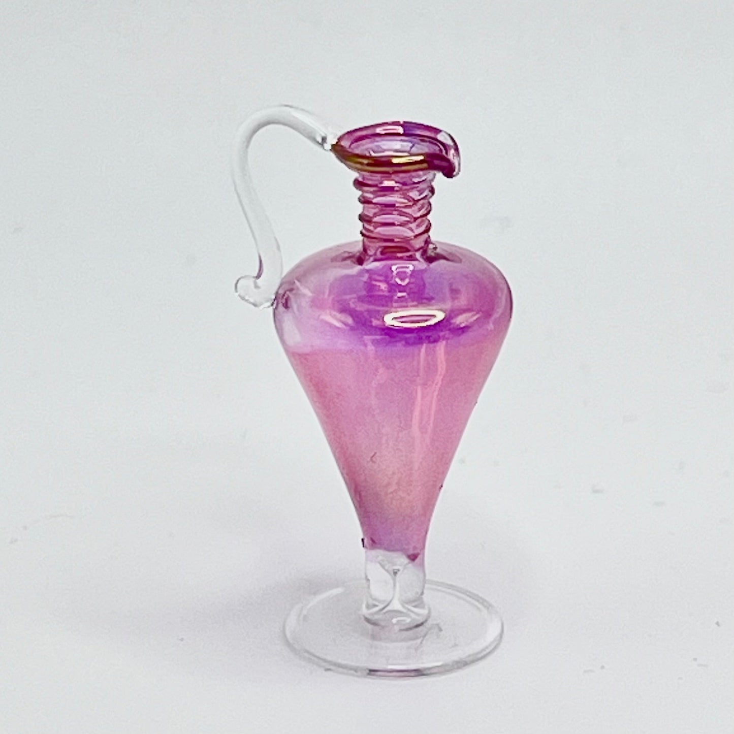Iridescent Pink Glass Jug - 1/12 Scale Dollhouse Miniature