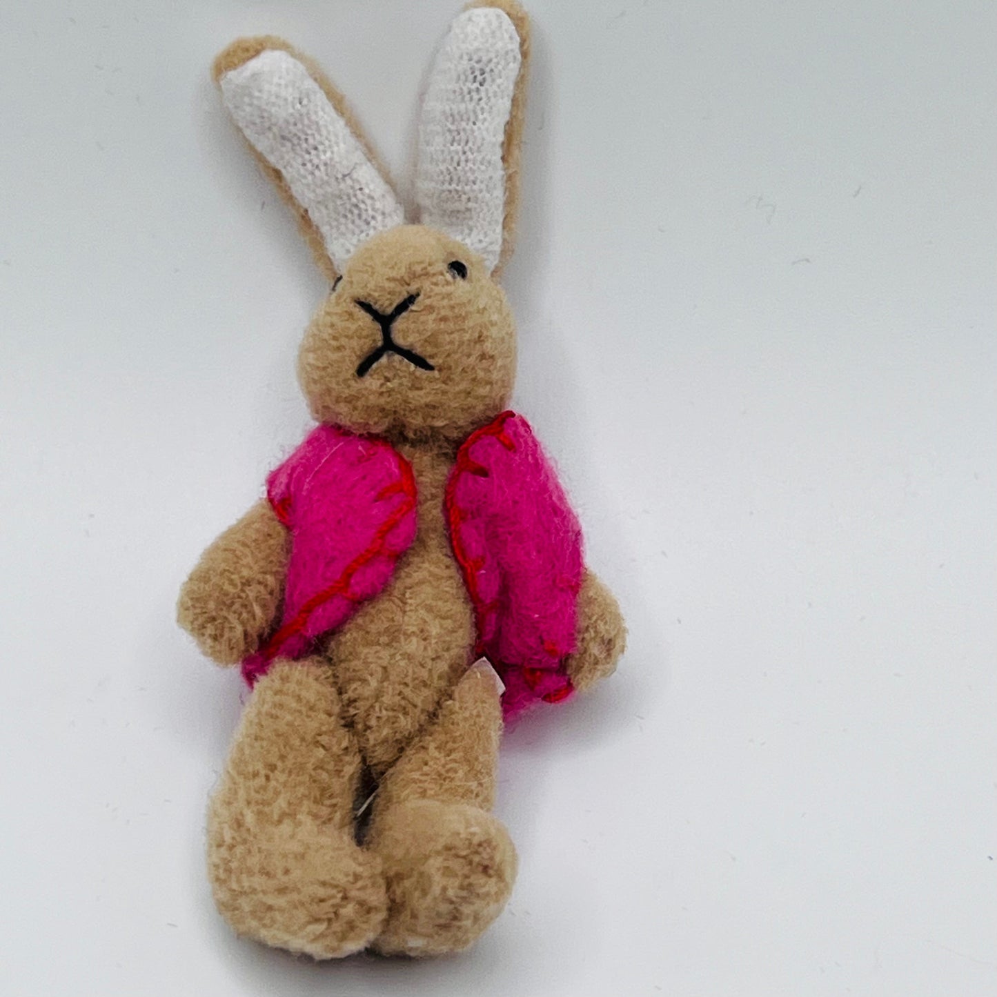 Bunny with Pink Vest  - 1/12 Scale Dollhouse Miniature