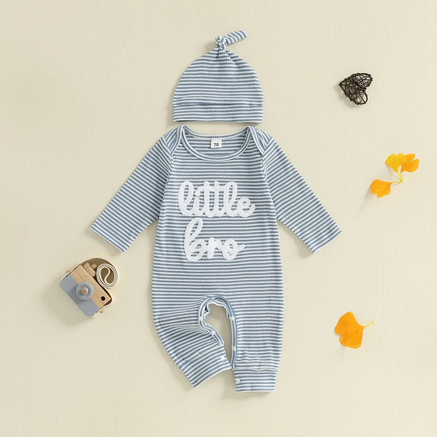LITTLE BRO Striped Jumpsuit with Beanie
