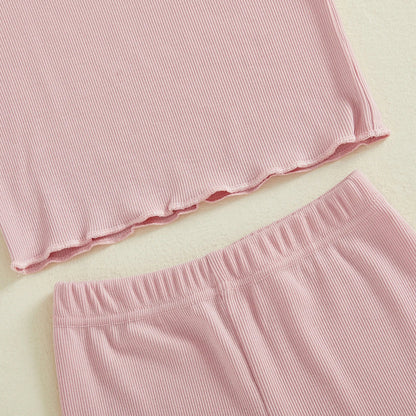 LITTLE BOWTIE Ribbed Ruffle Outfit