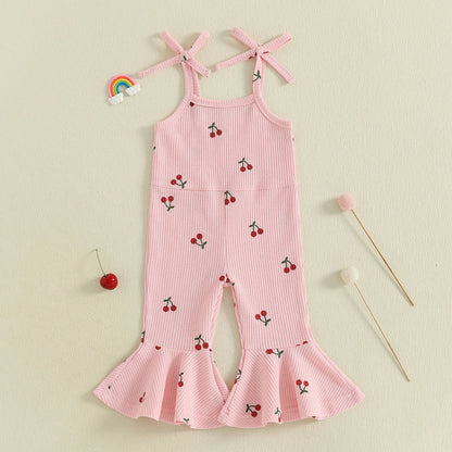 CHERRIES Bellbottom Pull-on Jumpsuit