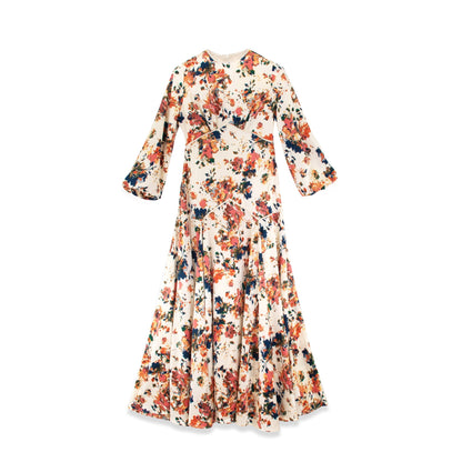 FLORAL PIPING DRESS