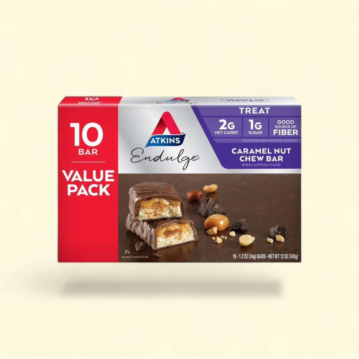 Atkins Endulge Caramel Nut Chew Bar, 10 bars