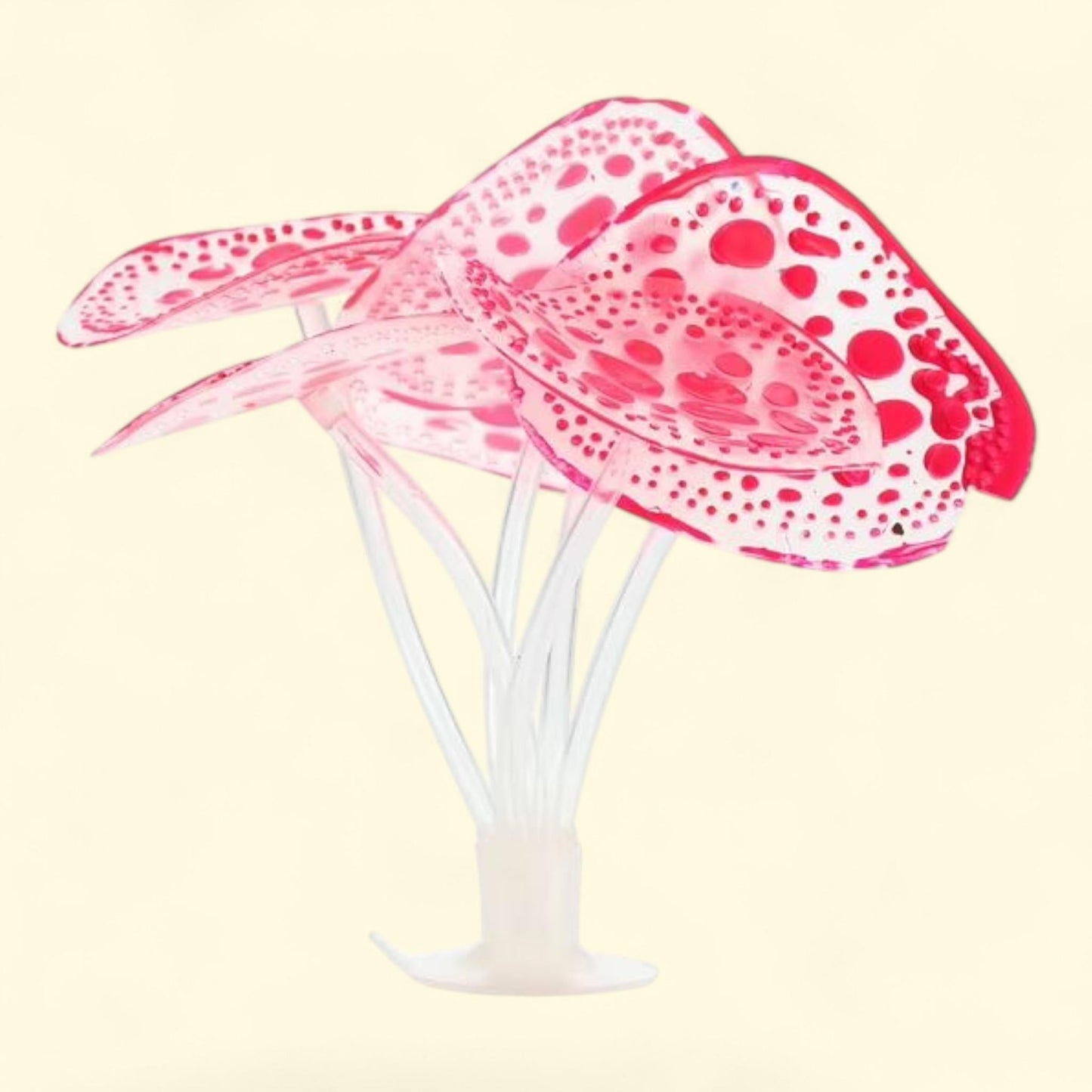 Aquarium Simulation Coral, Soft Silicone, Pink, Sucker, Artificial Water Plants, Aquatic, Glowing, 0.63 in
