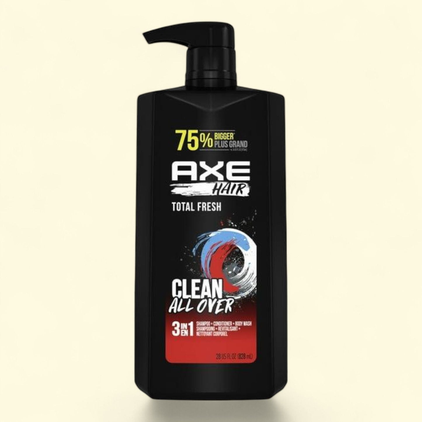Axe Total Fresh 3-in-1 Shampoo Conditioner and Body Wash, 28 fl oz