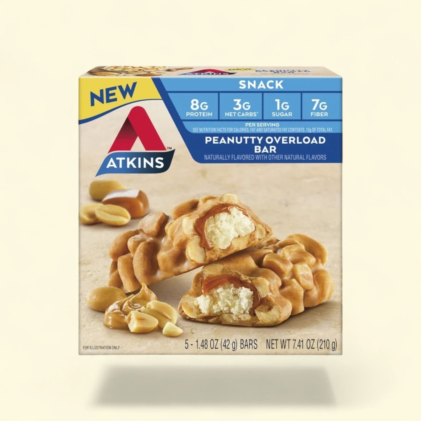 Atkins Peanutty Overload Snack Bar, 5 Count