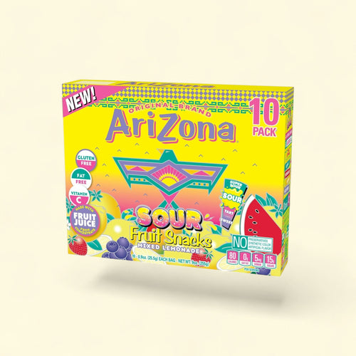 AriZona Lemonade Sours Fruit Snacks, 0.9 oz, 10 count