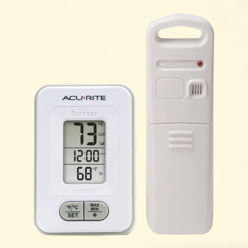 AcuRite Digital Thermometer with Clock, 3.5" x 2.3" x 1.2"