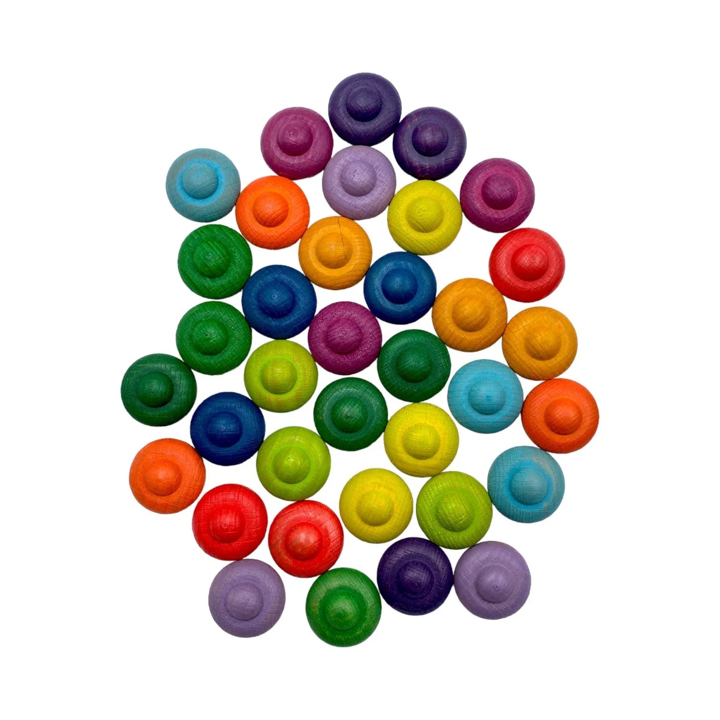 **Pre-order (Ships in 1-2 Weeks)**36 Pieces Colored Wooden Mandala Rainbow Loose Parts