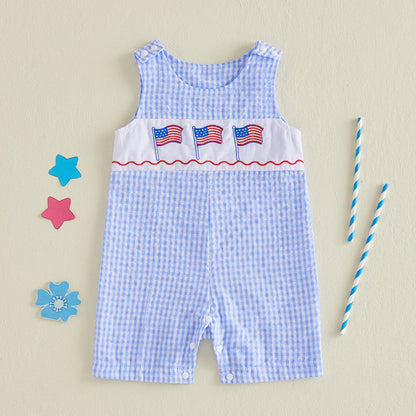 USA FLAG Checkered Jumpsuit