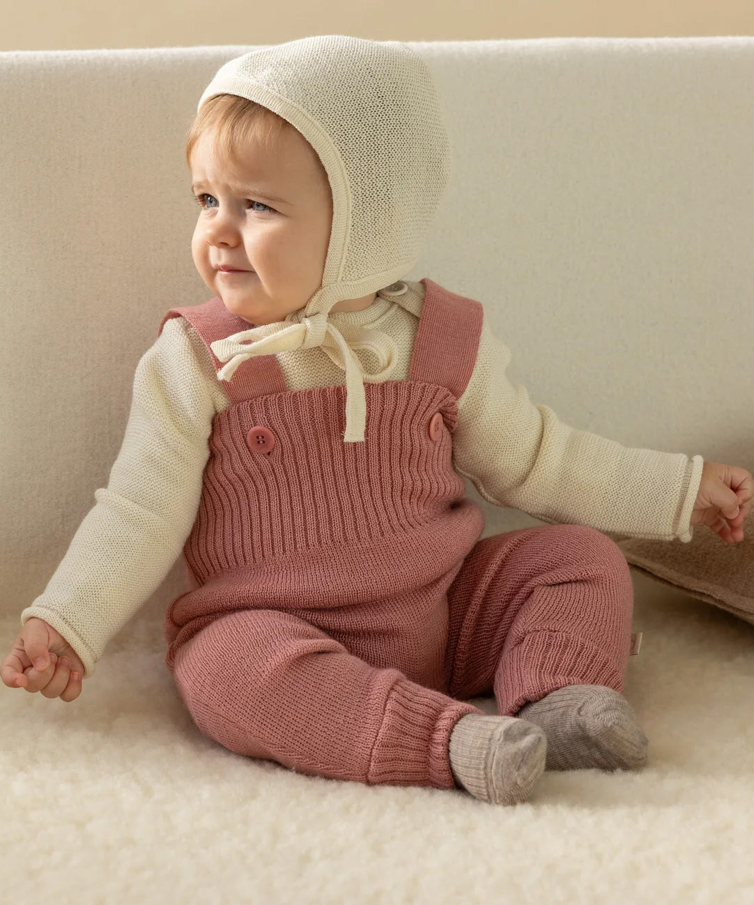 Disana Merino Wool Dungarees - Rose