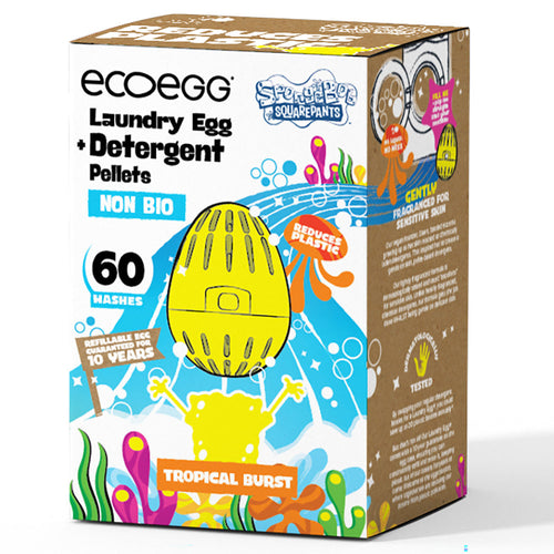 EcoEgg SpongeBob 60 Wash NON BIO Laundry Egg - Tropical Burst