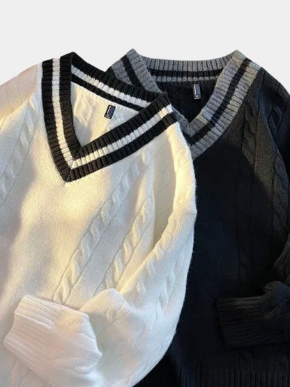 minimalist-v-neck-sweater-cross-crown