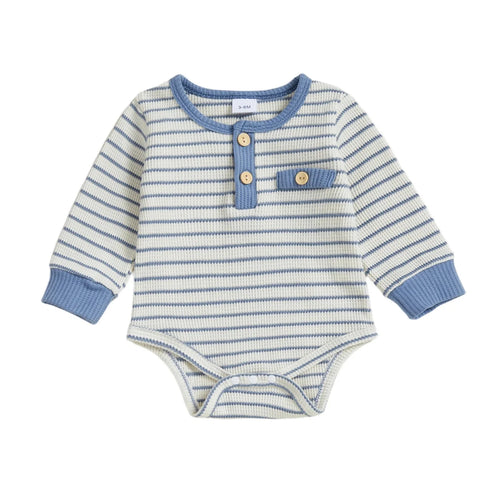 CARSON Striped Long-Sleeve Romper