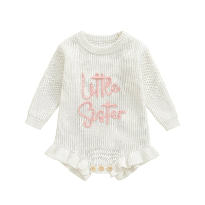 LITTLE SISTER Knitted Ruffle Romper