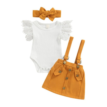 TERESA Overall Skirt Outfit with Headband