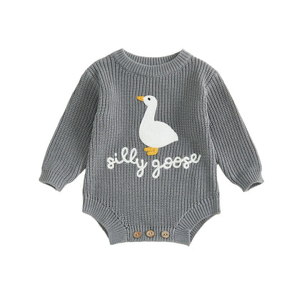 SILLY GOOSE Knitted Romper