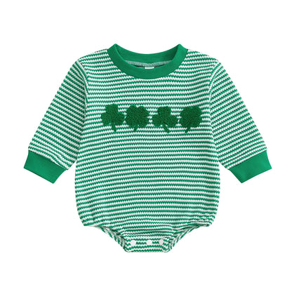 CLOVER Waffle Knit Long-Sleeve Romper