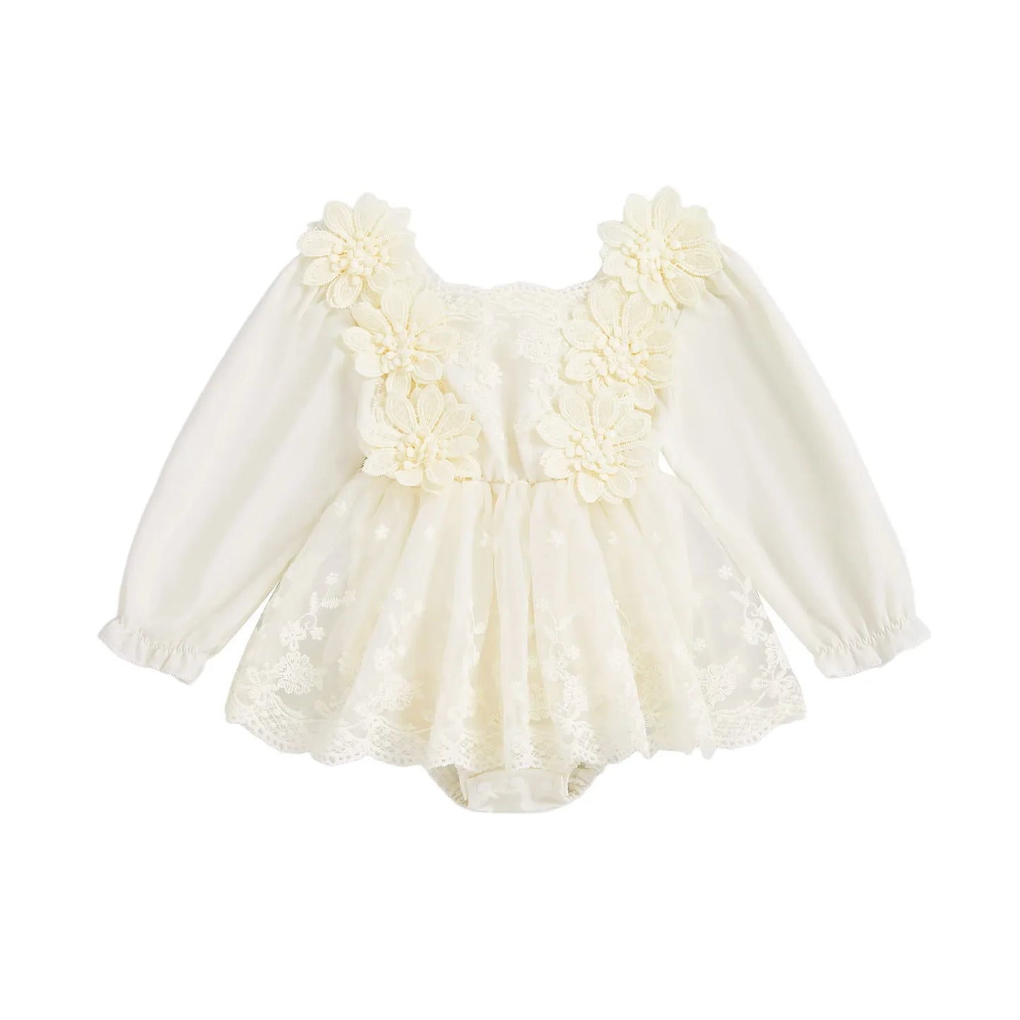 STELLA Floral Lace Romper Dress