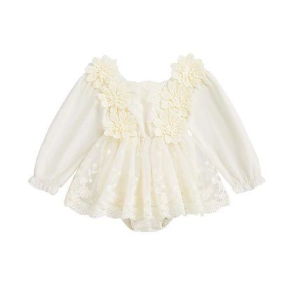 STELLA Floral Lace Romper Dress
